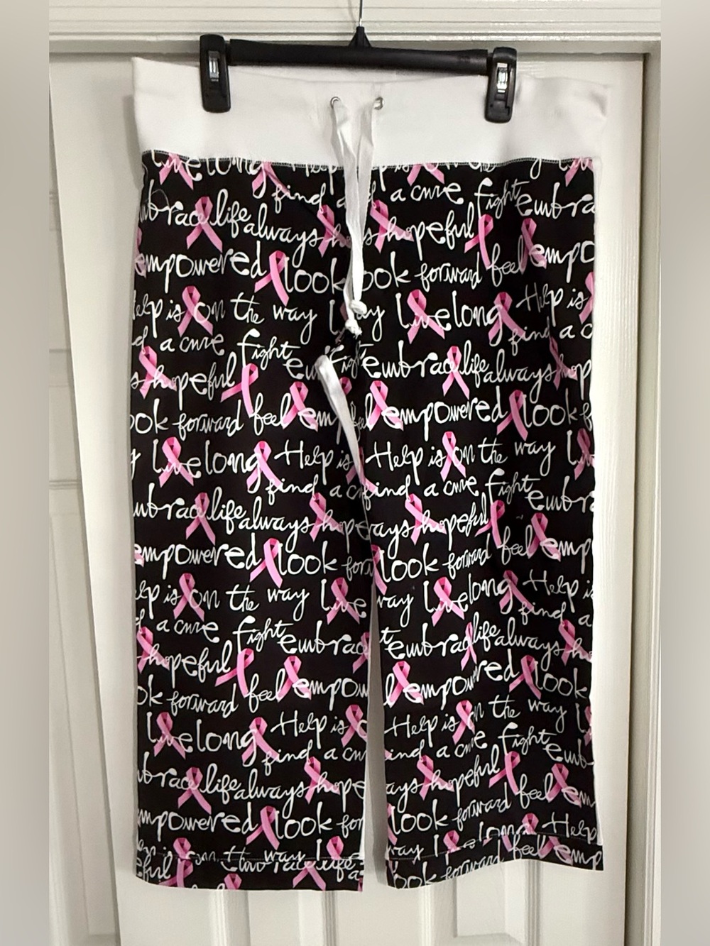 Nilla Shields Women’s Drawstring Crop Pants for Breast Cancer Awareness